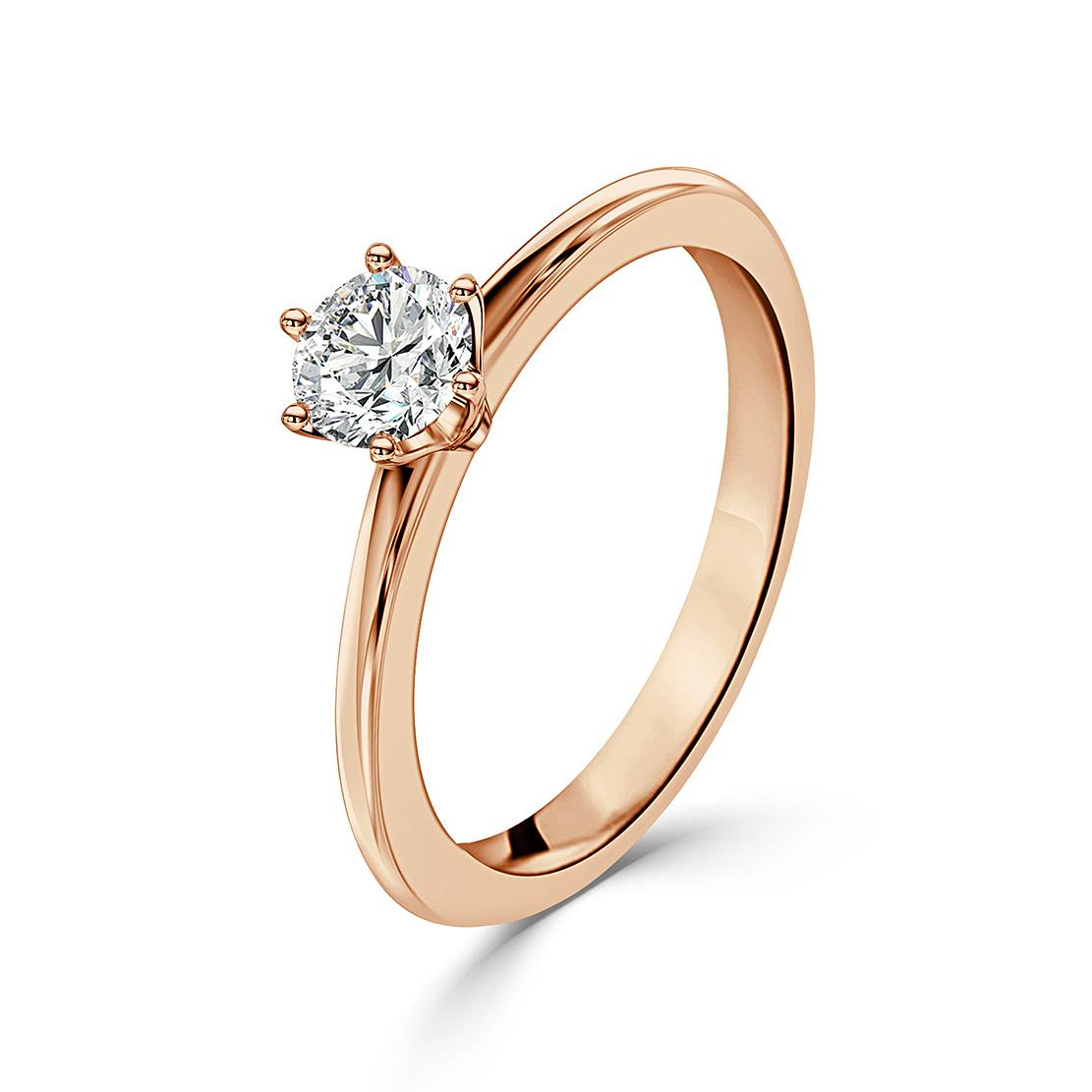 Diamantový zásnubný prsteň July, ružové zlato