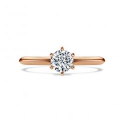 Diamantový zásnubný prsteň July, ružové zlato
