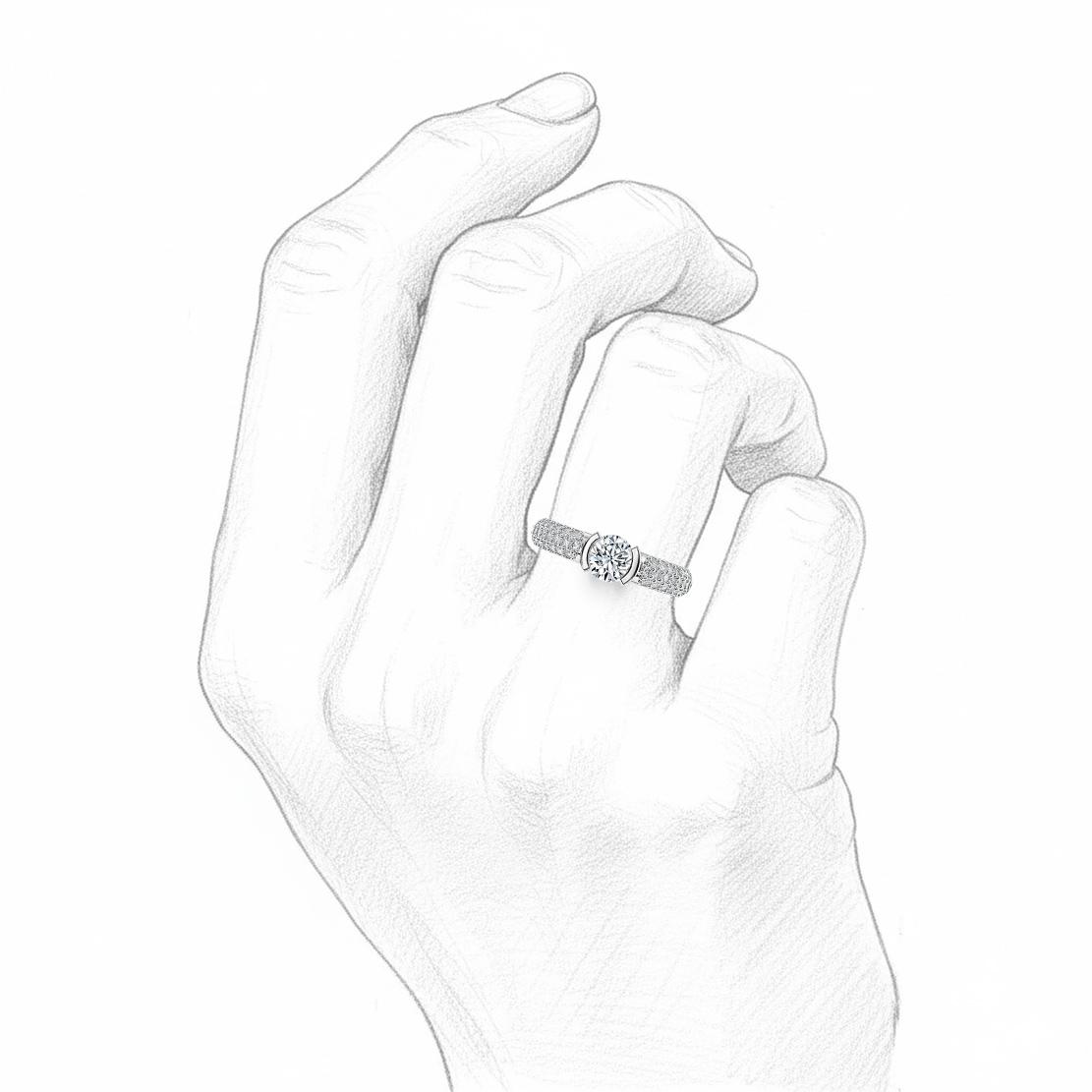 Diamantový zásnubný prsteň Nancy, biele zlato