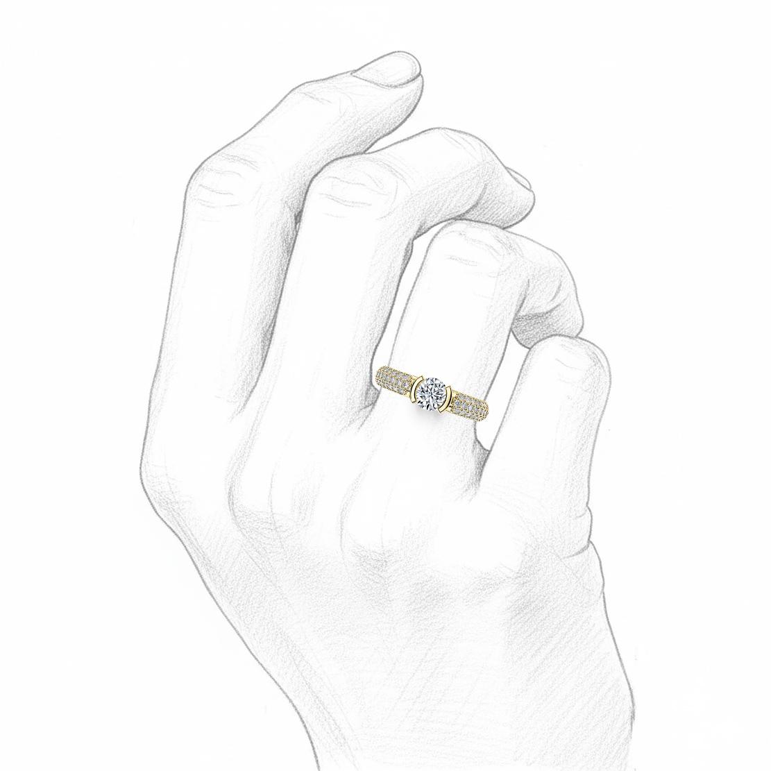 Diamantový zásnubný prsteň Nancy, žlté zlato