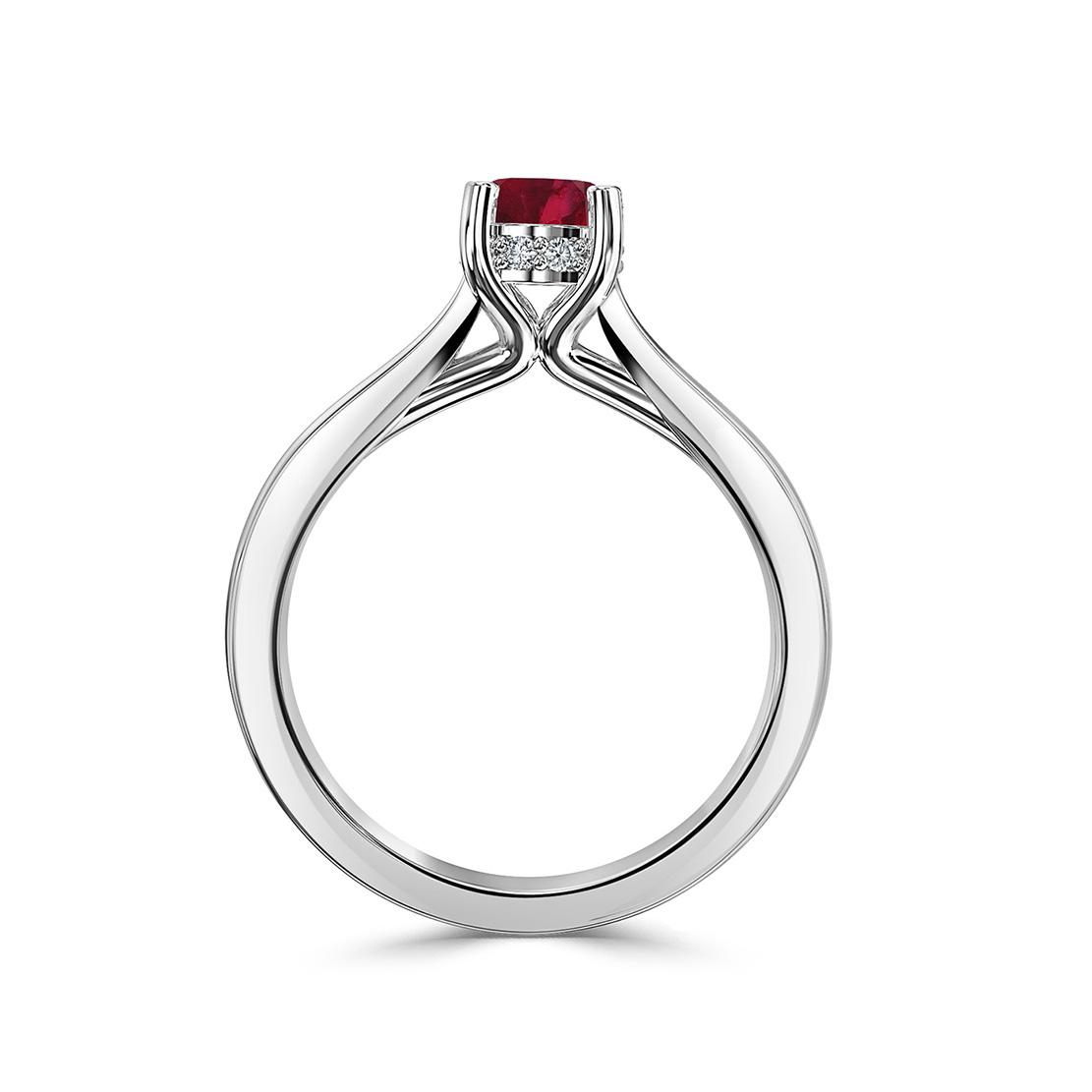 Diamantový zásnubný prsteň Agostina, biele zlato