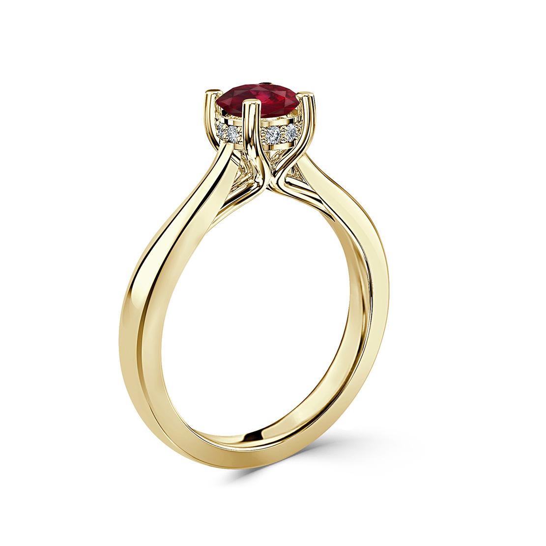 Diamantový zásnubný prsteň Agostina, žlté zlato