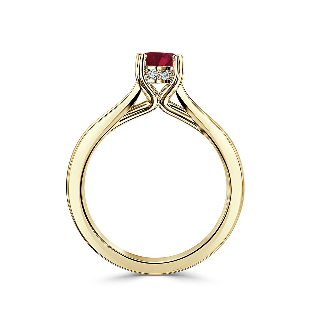 Diamantový zásnubný prsteň Agostina, žlté zlato