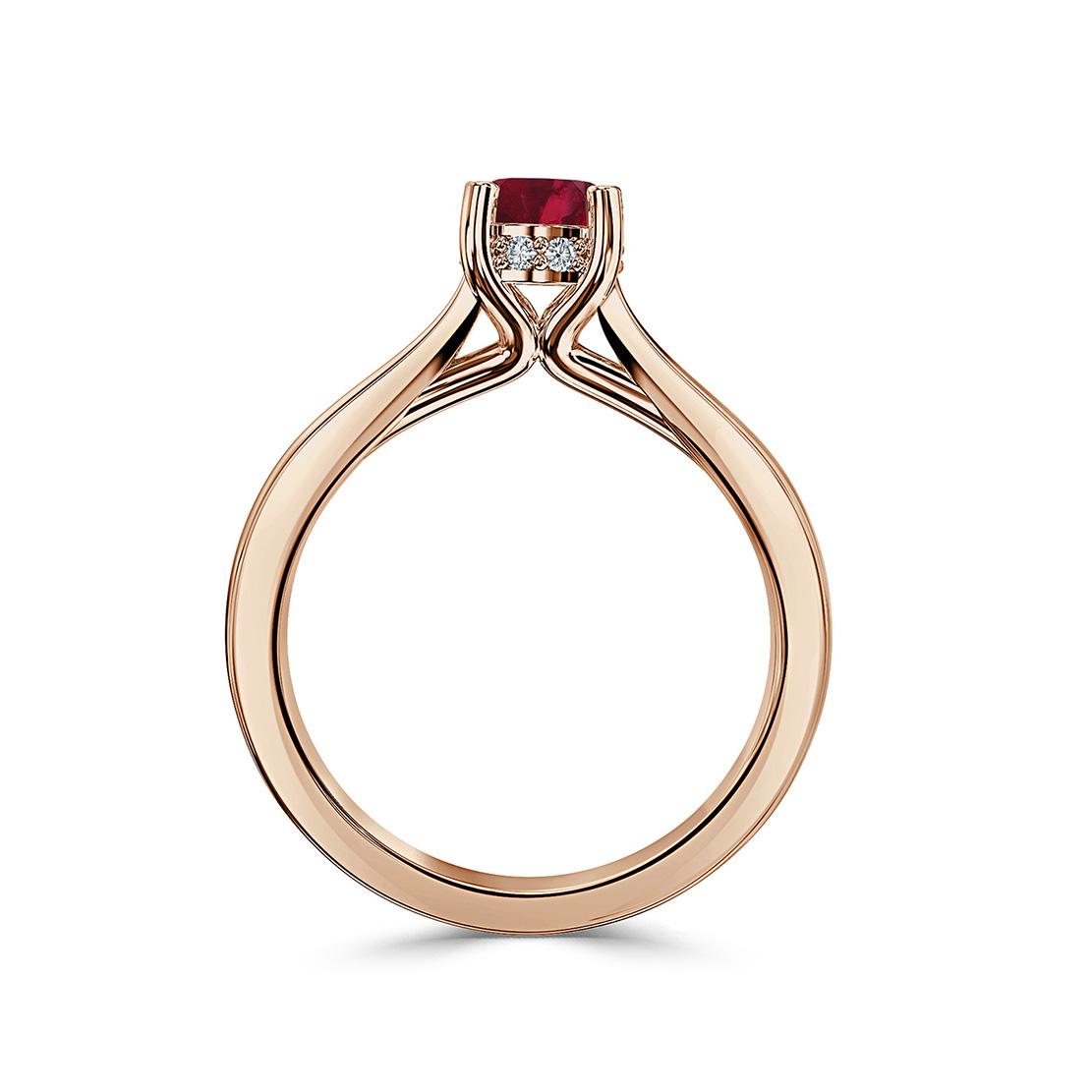 Diamantový zásnubný prsteň Agostina, ružové zlato