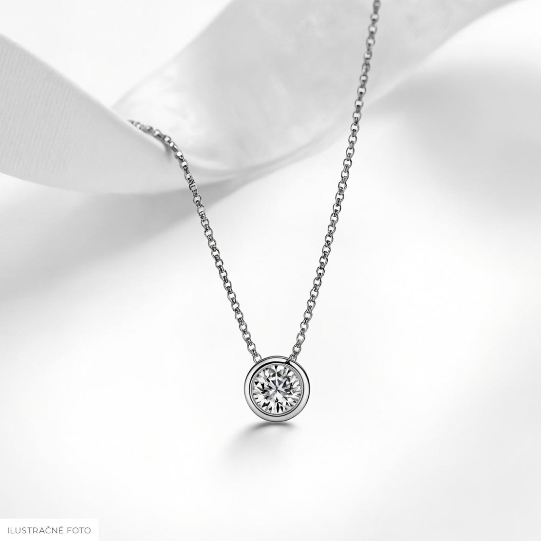 Diamantový náhrdelník Smooth, biele zlato