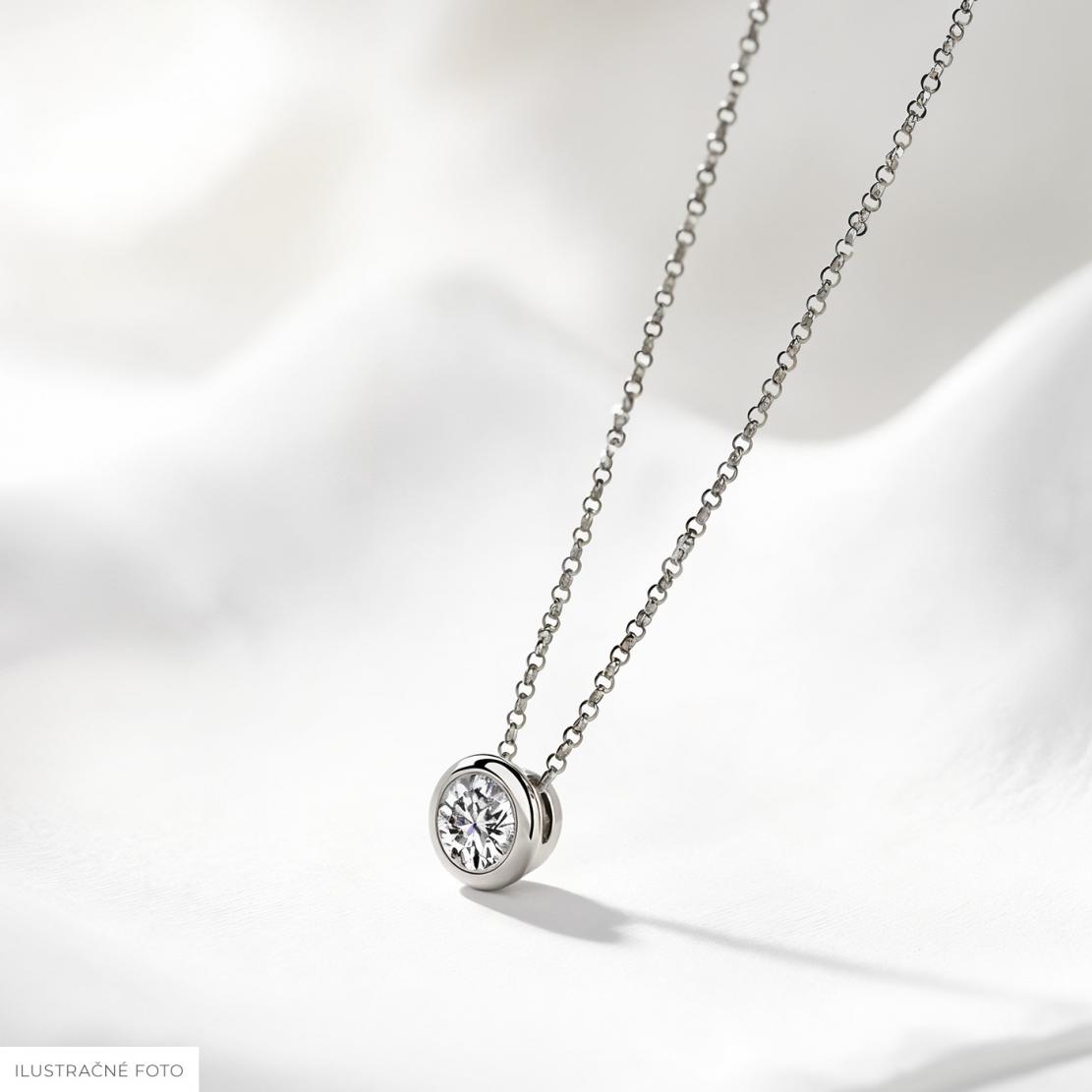 Diamantový náhrdelník Smooth, biele zlato
