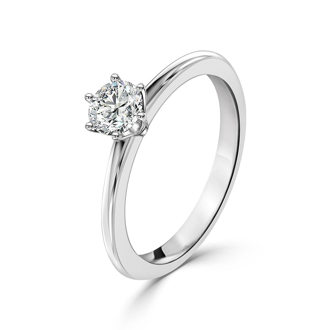 Diamantový zásnubný prsteň July, biele zlato