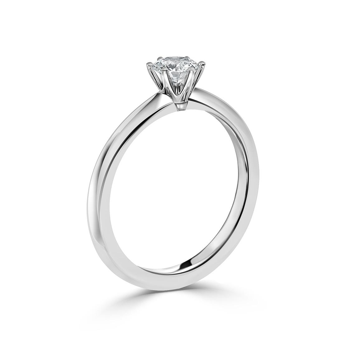 Diamantový zásnubný prsteň July, biele zlato