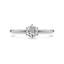 Diamantový zásnubný prsteň July, biele zlato