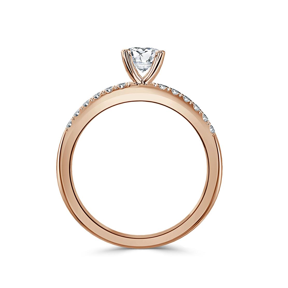 Diamantový zásnubný prsteň Diva, ružové zlato