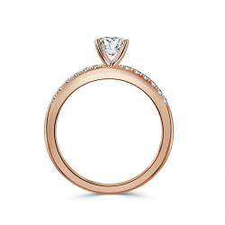 Diamantový zásnubný prsteň Diva, ružové zlato