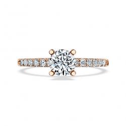 Diamantový zásnubný prsteň Diva, ružové zlato