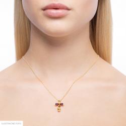 Citrínový prívesok Holy, žlté zlato, krížík