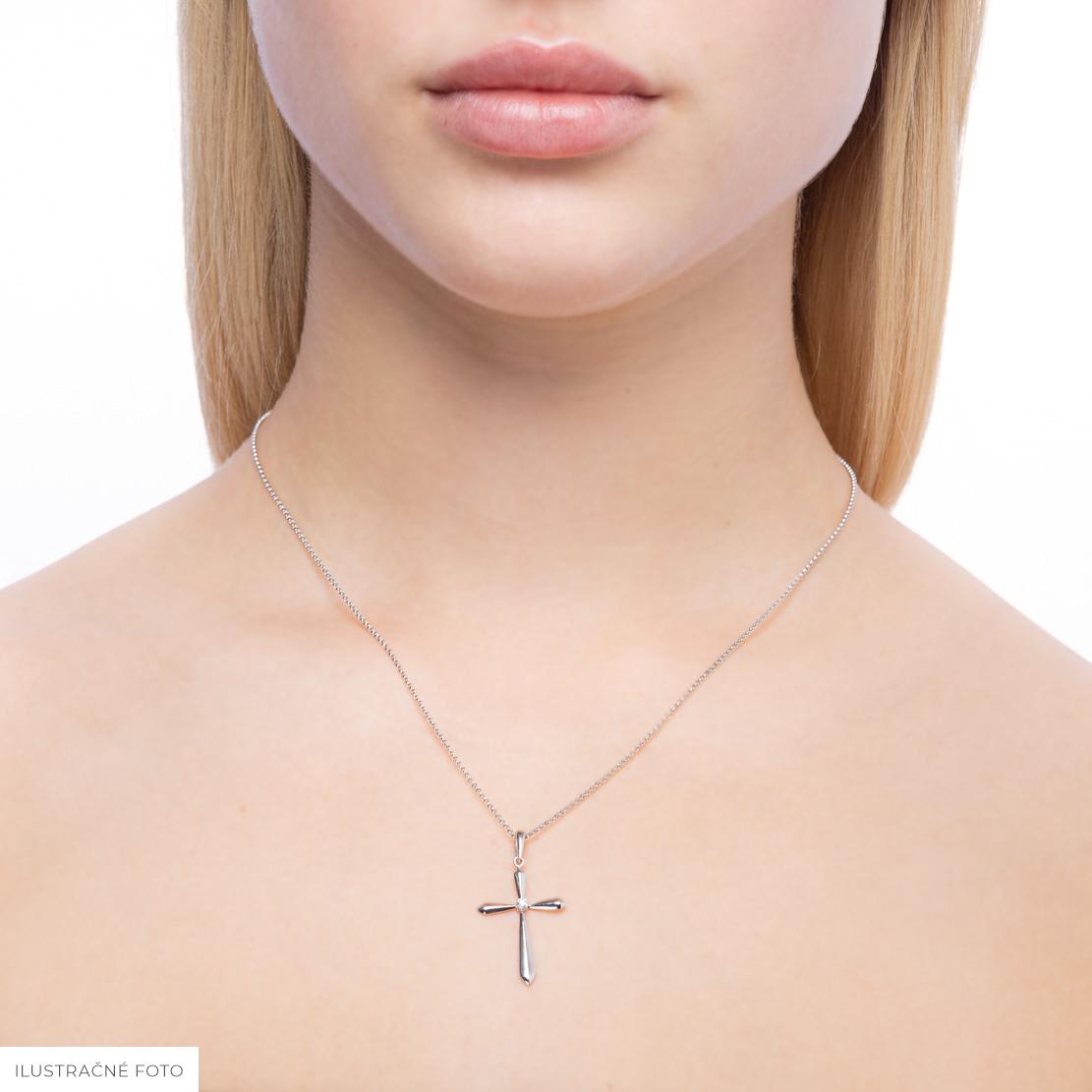 Diamantový prívesok Worship, žlté zlato, krížík