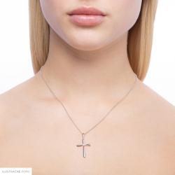 Diamantový prívesok Worship, žlté zlato, krížík