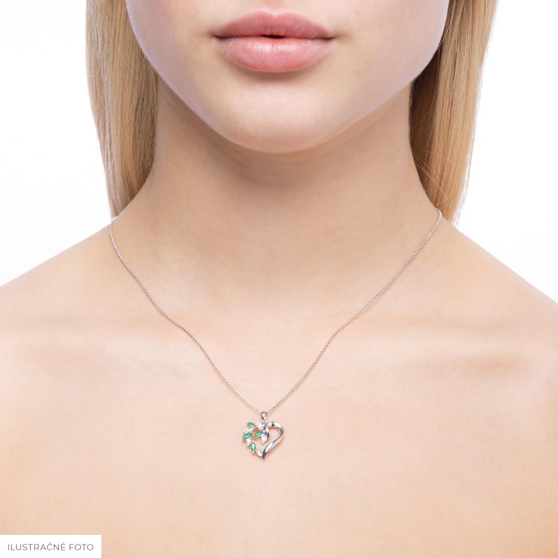Smaragdový prívesok Impression, žlté zlato, biele zlato, srdce