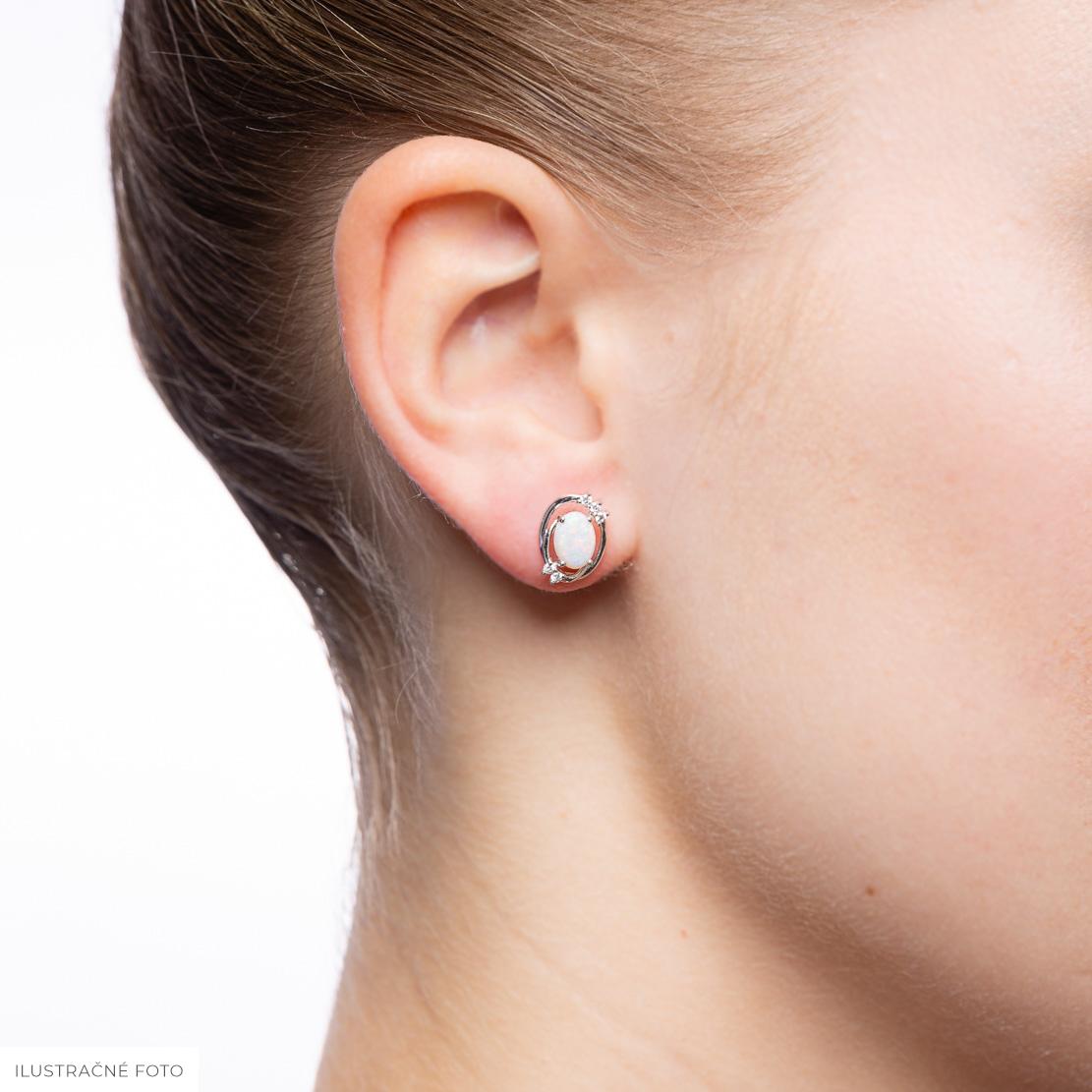 Opálové náušnice Course, žlté zlato