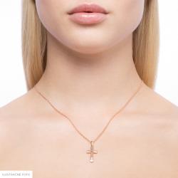 Diamantový prívesok Story, biele zlato, krížík