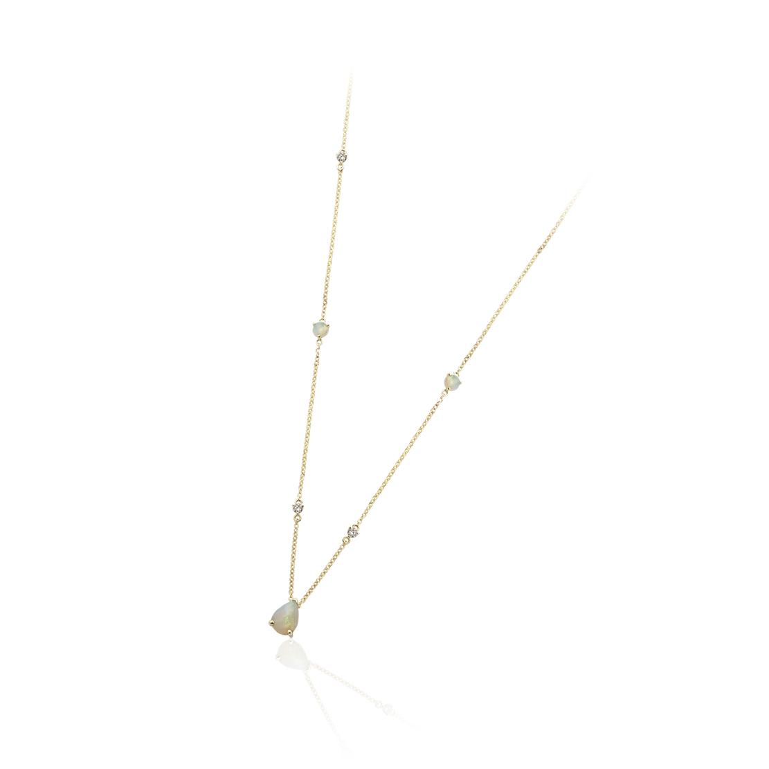 Opálový náhrdelník Bewitch, biele zlato