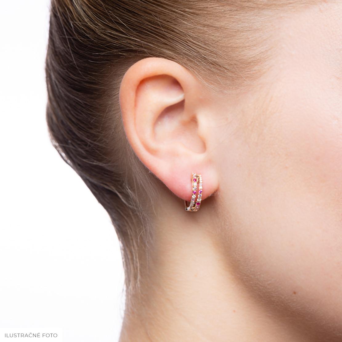 Zafírové náušnice Frasco, ružové zlato