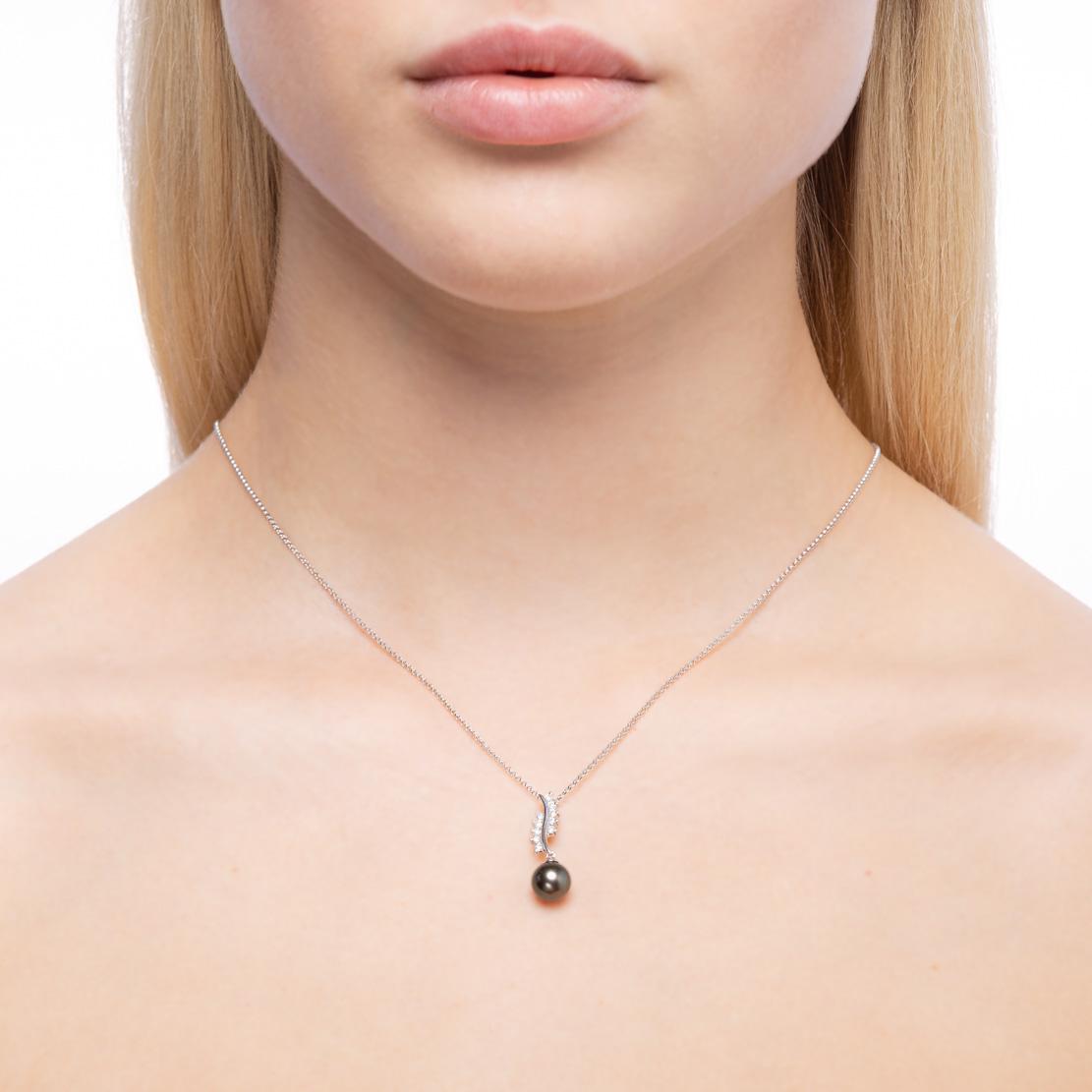 Perlový prívesok Disclosure, biele zlato