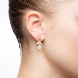 Drahokamové náušnice Heaven, žlté zlato