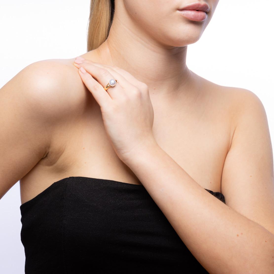 Perlový prsteň Tribal, ružové zlato