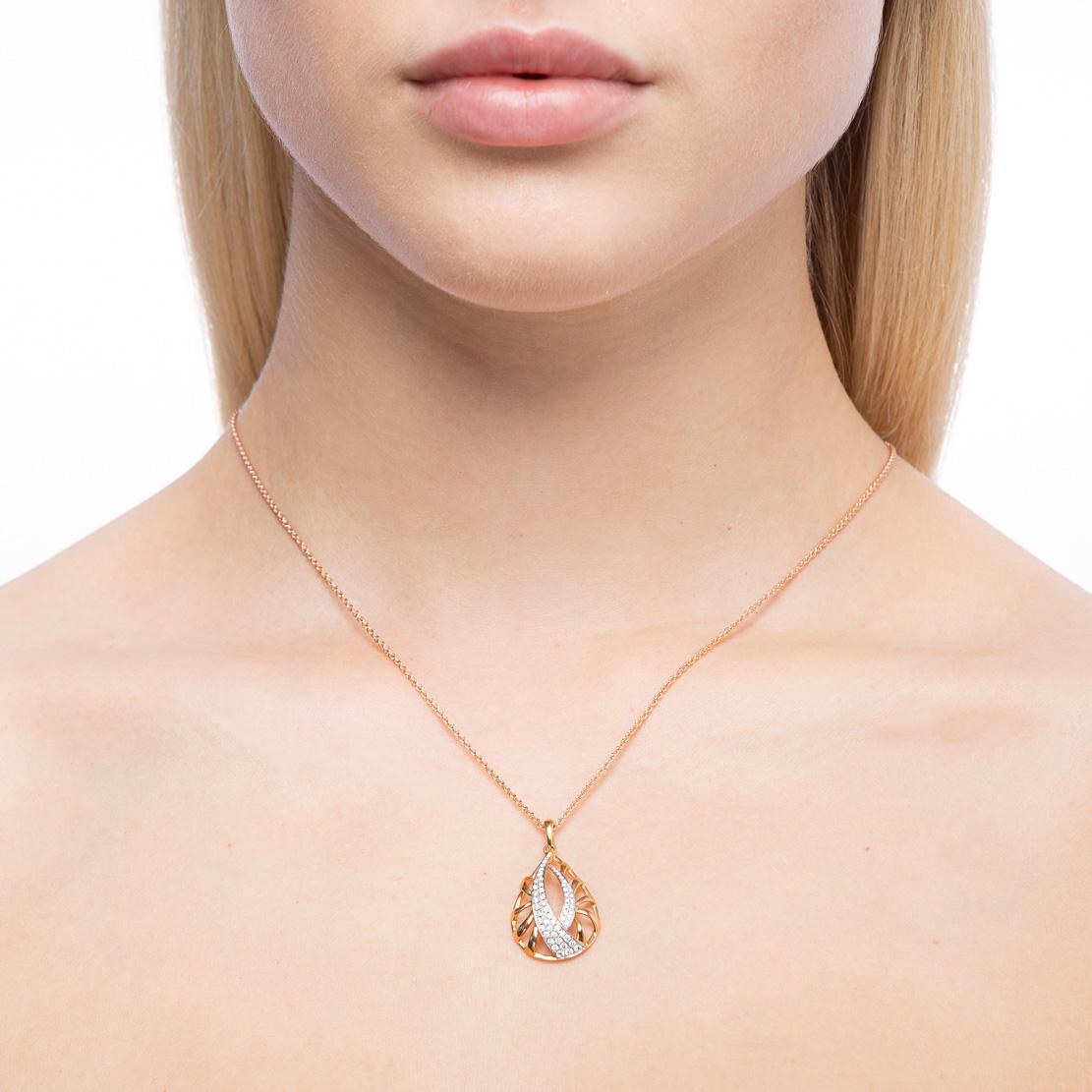 Diamantový prívesok Saragossa, ružové zlato, biele zlato