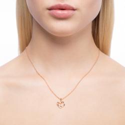 Diamantový prívesok Being, ružové zlato, srdce