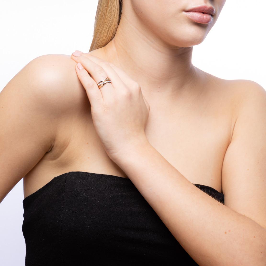 Diamantový prsteň Sense, žlté zlato, biele zlato, ružové zlato