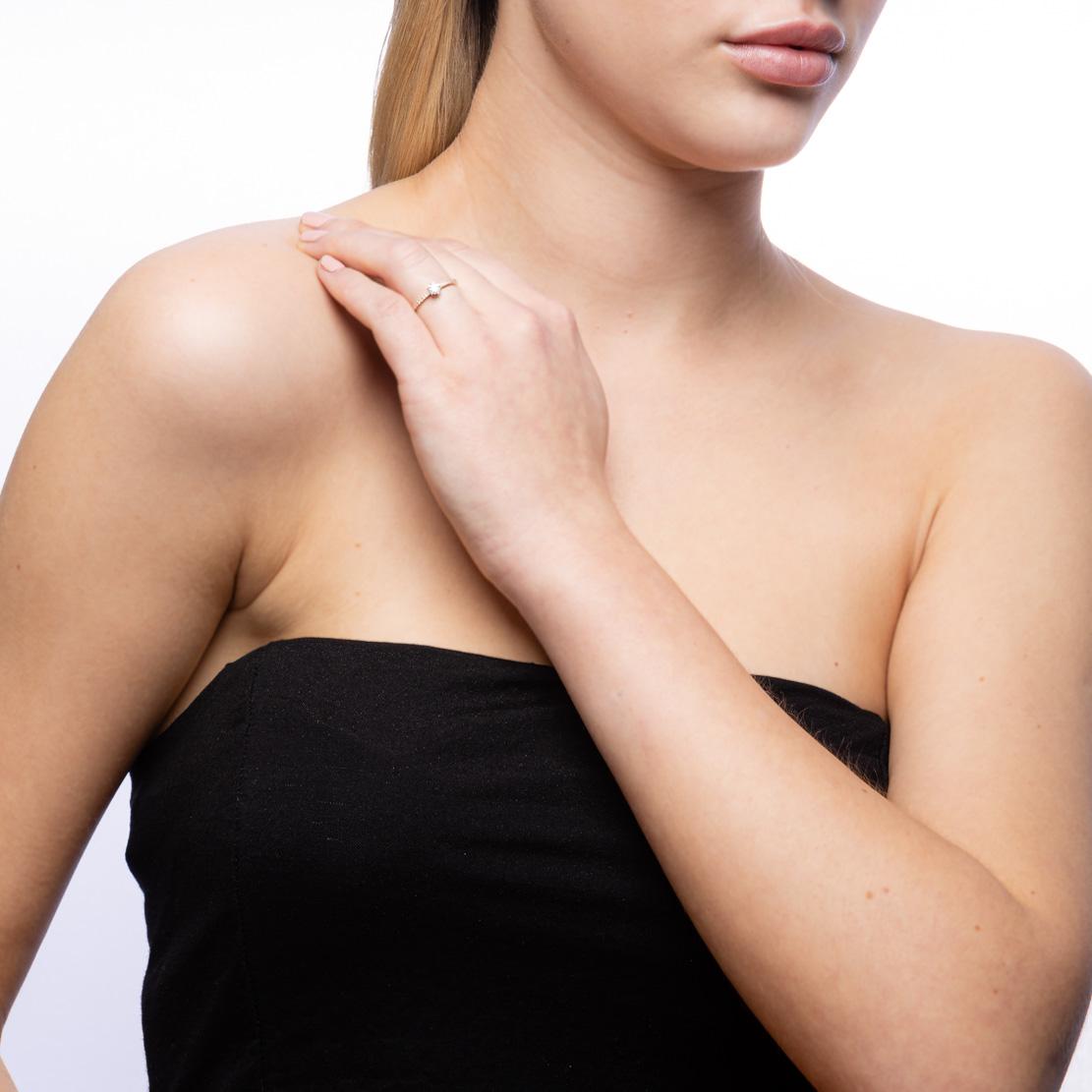 Diamantový zásnubný prsteň Edith, ružové zlato