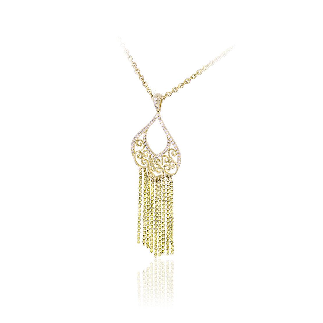 Diamantový prívesok Stellar, žlté zlato