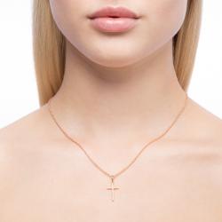 Diamantový prívesok Kruis, ružové zlato, krížík