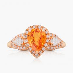 Spessartínový prsteň Mandarin, ružové zlato