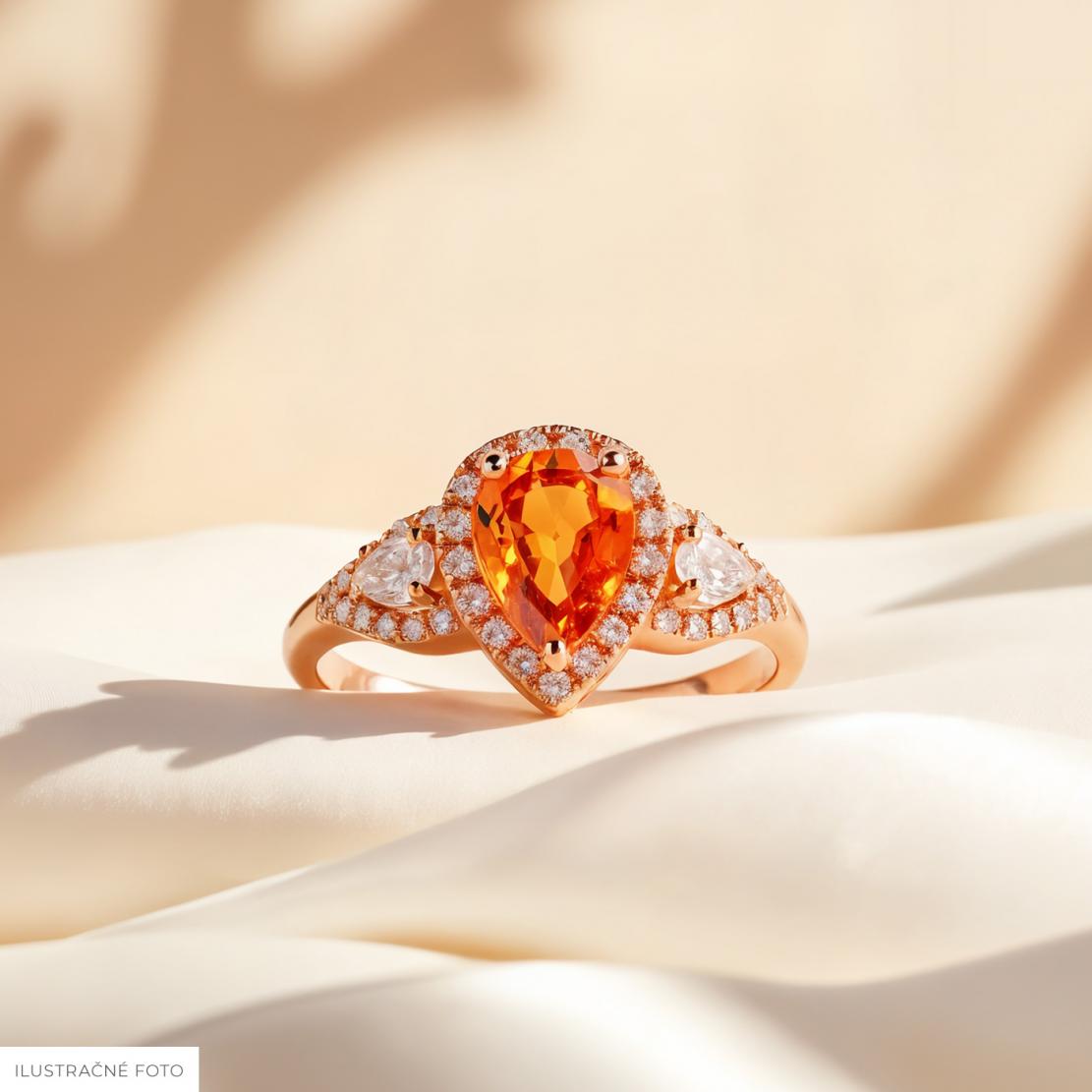 Spessartínový prsteň Mandarin, ružové zlato