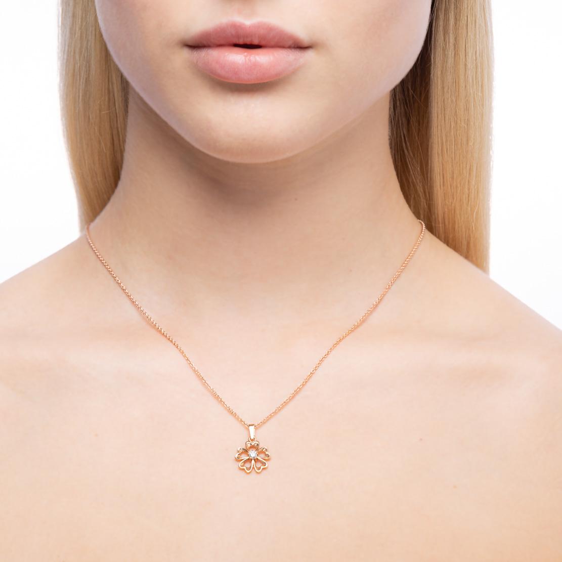 Diamantový prívesok Purity, ružové zlato