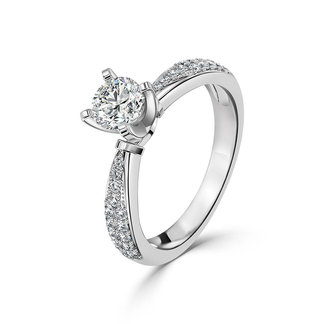 Diamantový zásnubný prsteň Chanel, biele zlato