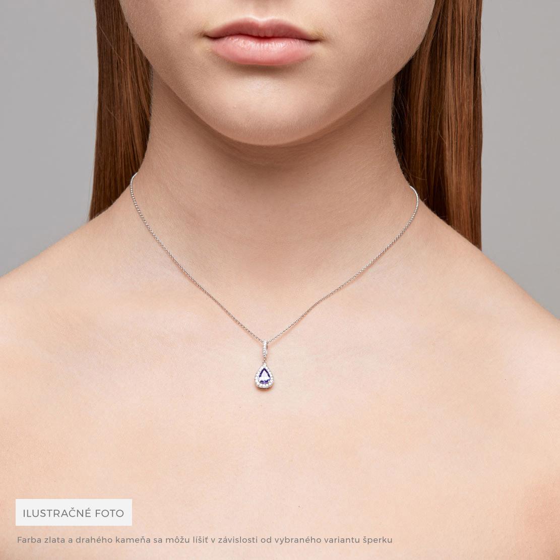 Tanzanitový prívesok Loom, ružové zlato