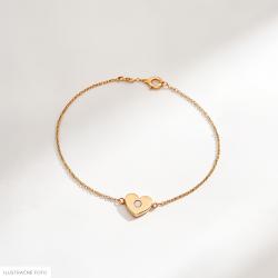 Diamantový náramok Sheen, žlté zlato, srdce