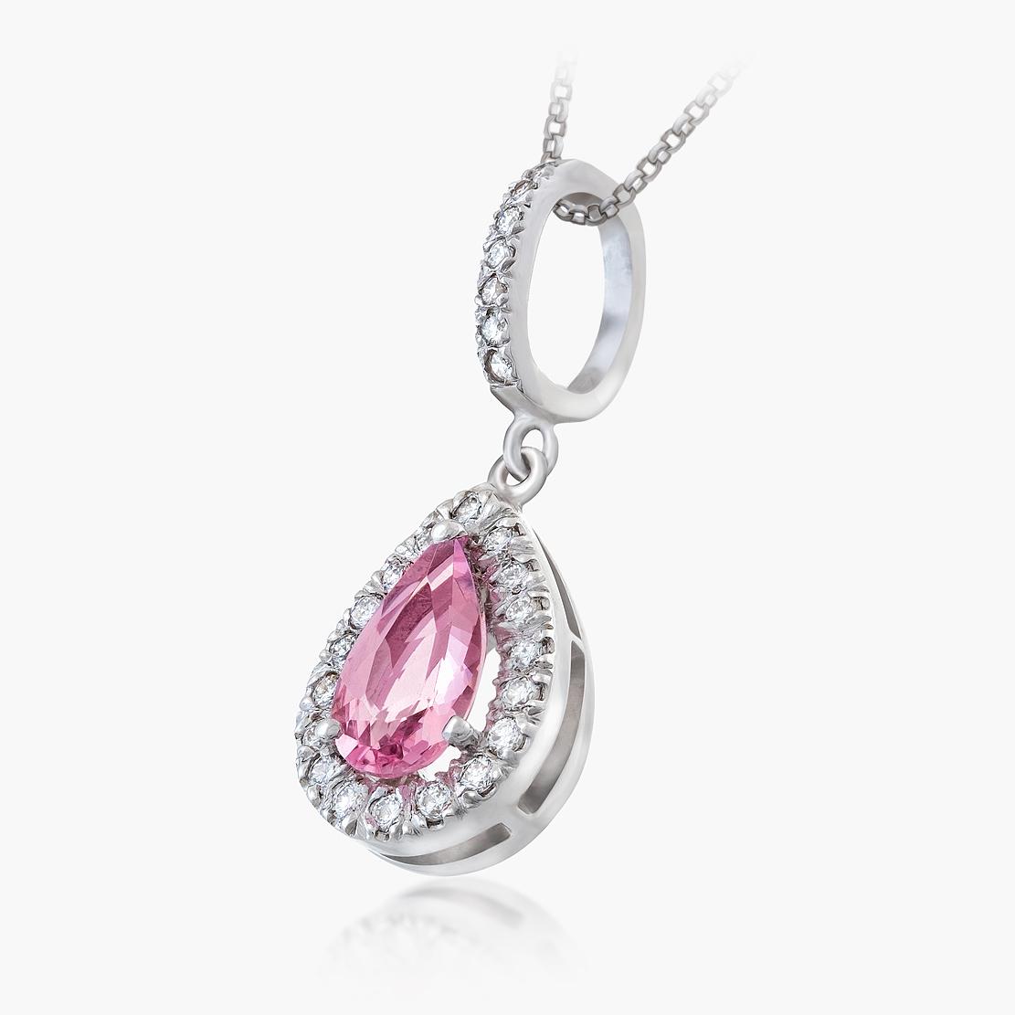 Morganitový prívesok Loom, biele zlato