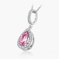 Morganitový prívesok Loom, biele zlato