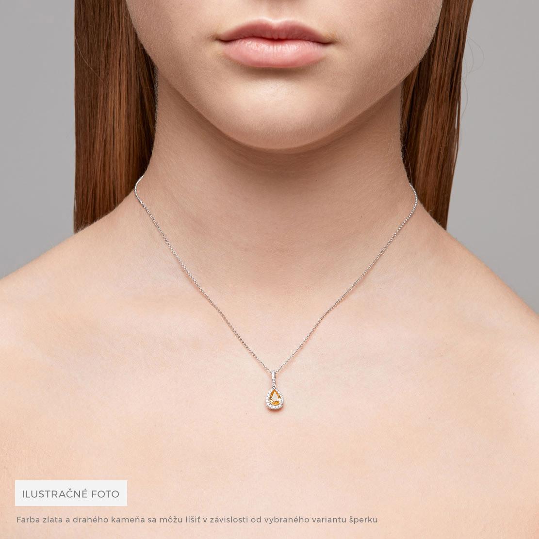 Morganitový prívesok Loom, biele zlato