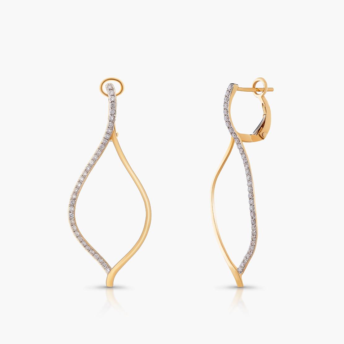 Diamantové náušnice Astral, žlté zlato