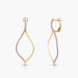 Diamantové náušnice Astral, žlté zlato