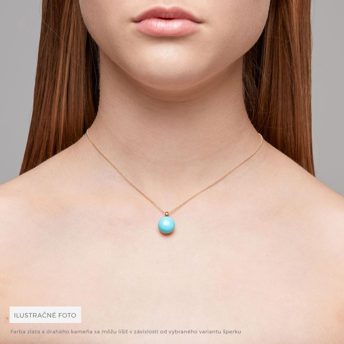 Tyrkysový prívesok Sunset, biele zlato