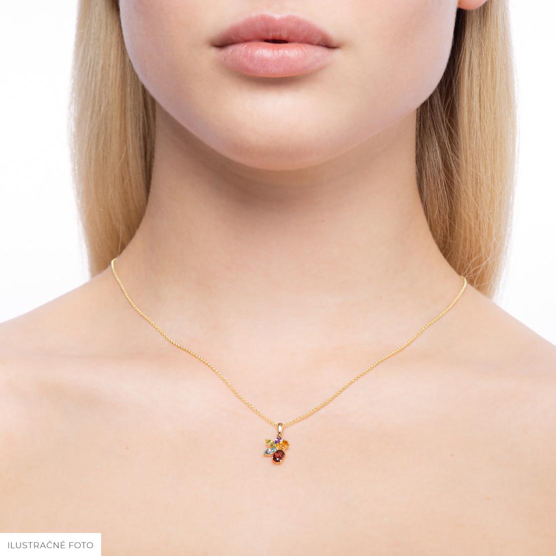 Drahokamový prívesok Dots, biele zlato