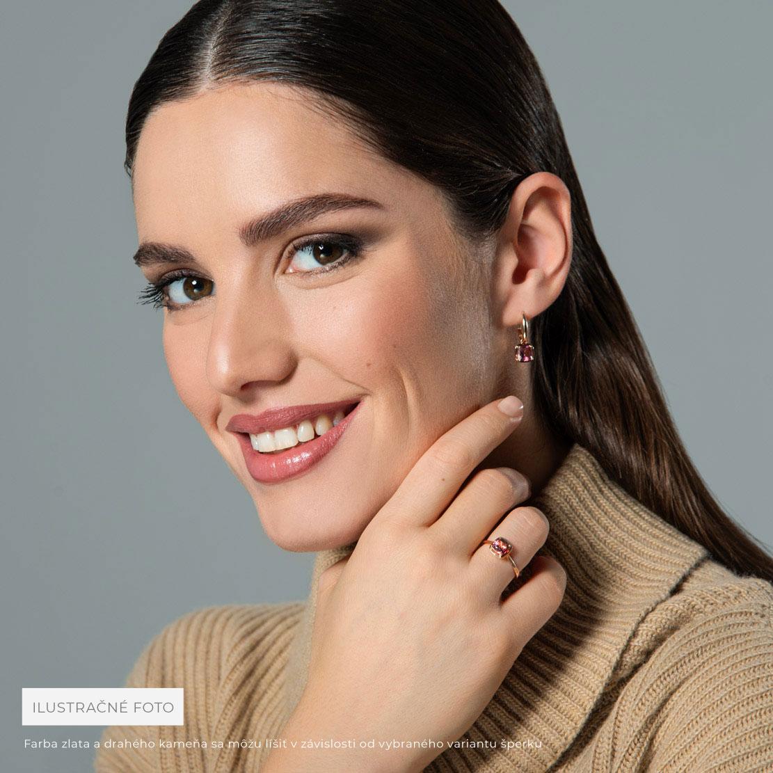 Akvamarínový prsteň Avril, ružové zlato