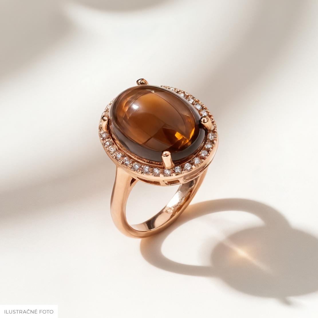 Záhnedový prsteň Soleado, ružové zlato