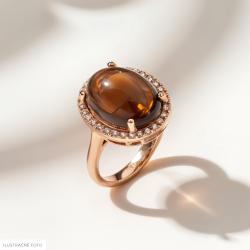 Záhnedový prsteň Soleado, ružové zlato