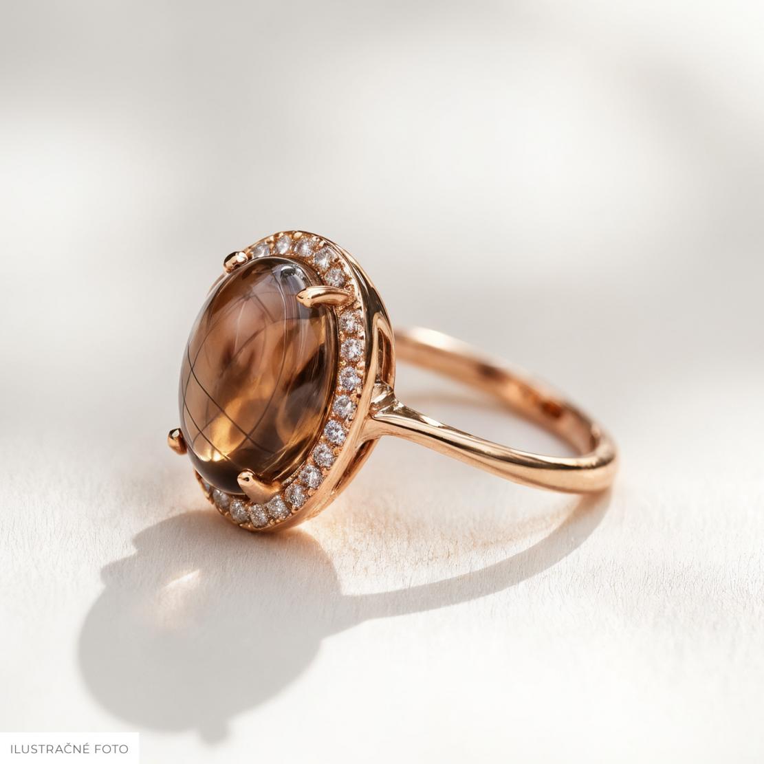 Záhnedový prsteň Soleado, ružové zlato